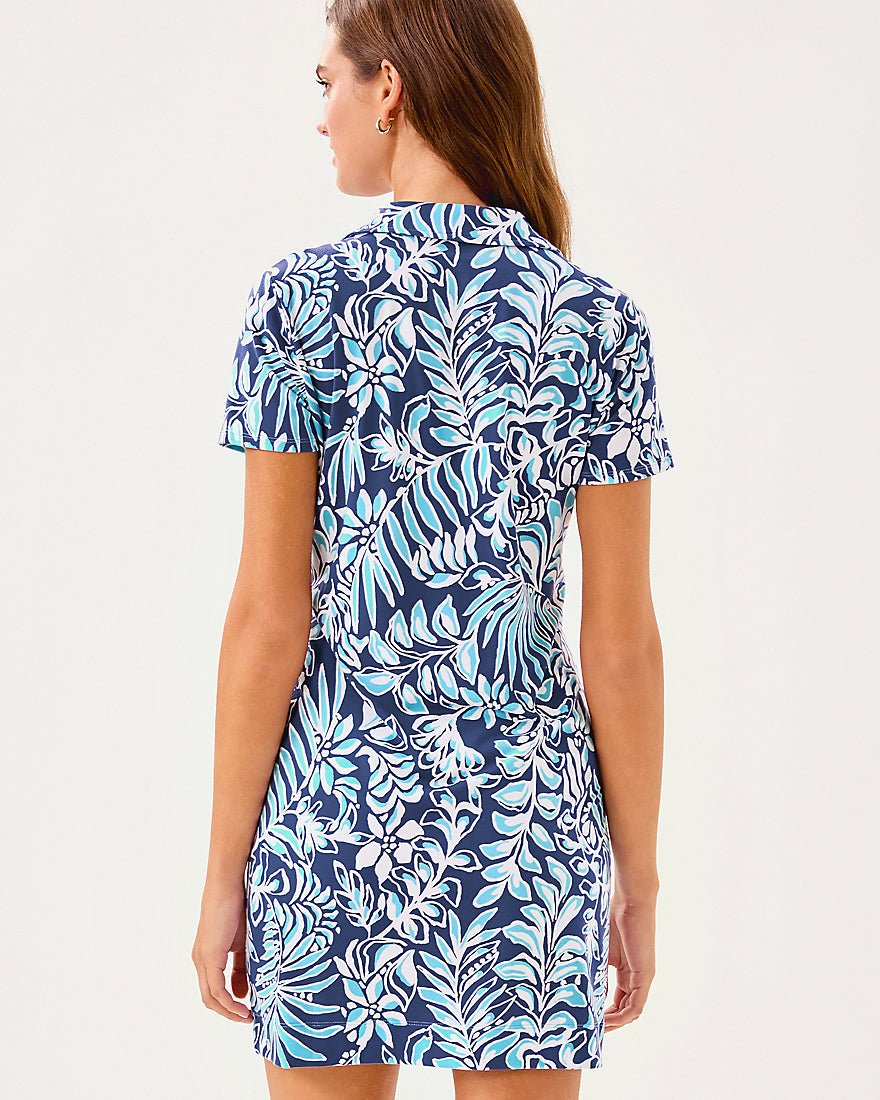 Dune Upf 50 Plus Short Sleeve Dress - Sapphire Pool Summer Shorelines