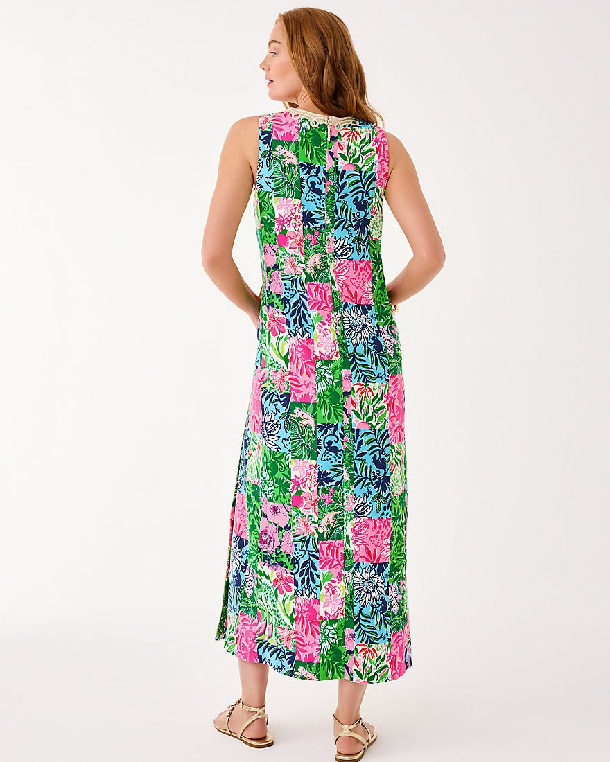 Edita Maxi Shift Dress - Multi Party Punch Patch