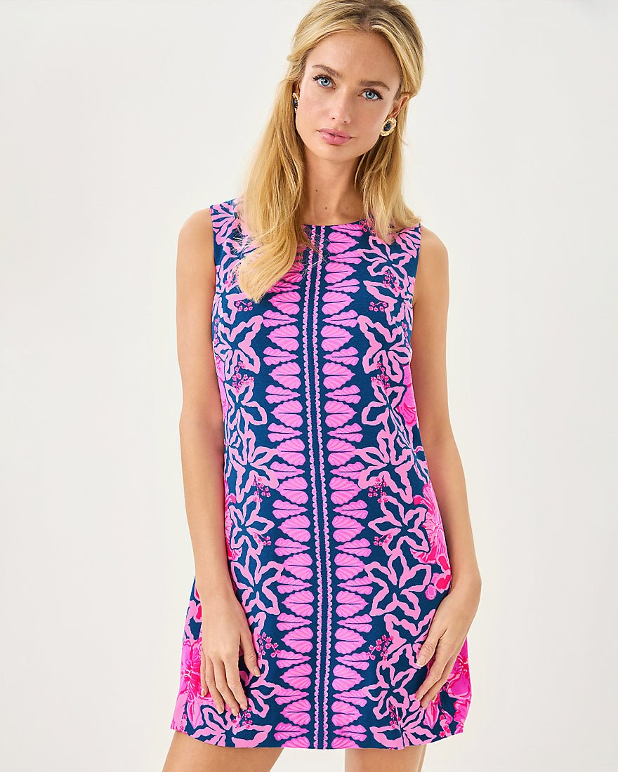 Edita Shift Dress - Starlight Navy Once And Floral