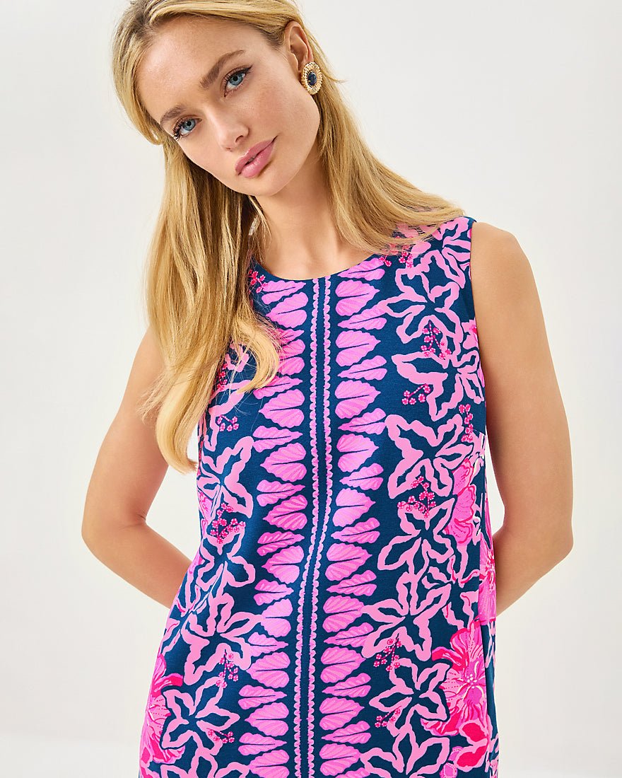 Edita Shift Dress - Starlight Navy Once And Floral