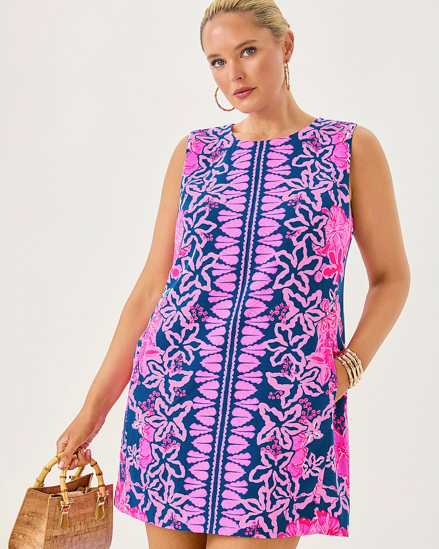 Edita Shift Dress - Starlight Navy Once And Floral