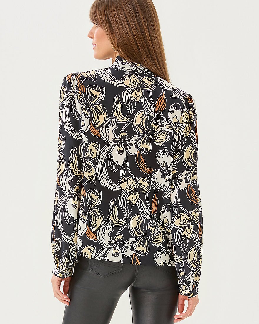 Elanor Silk Top - Onyx Irisistable