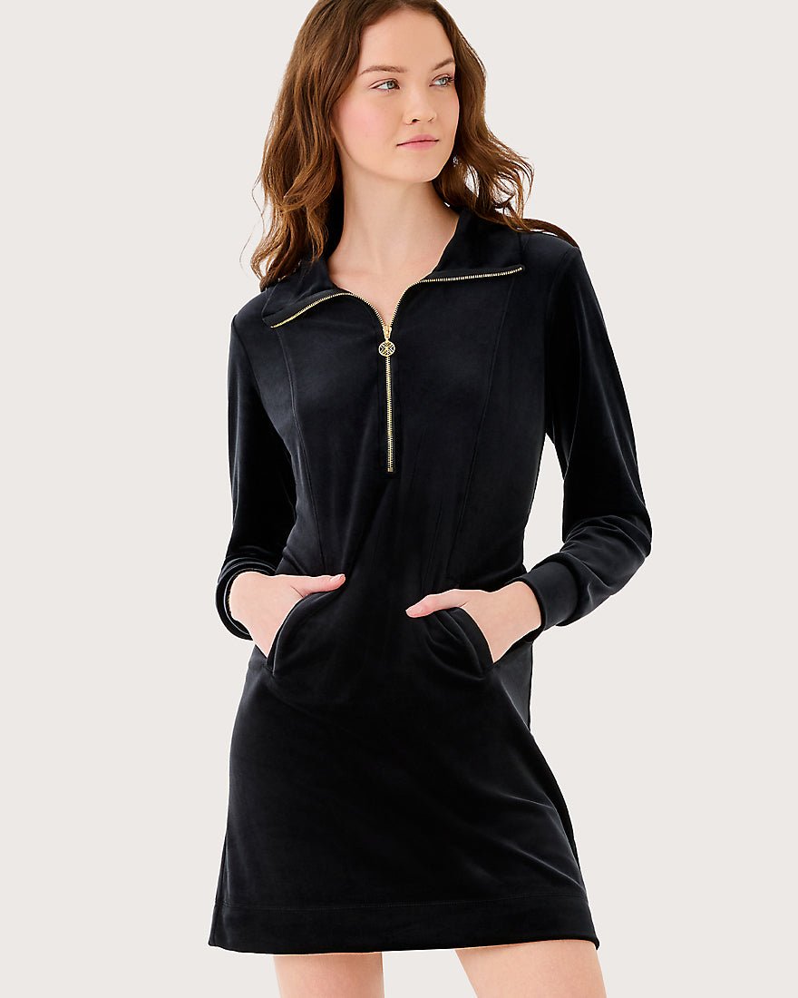 Lilly Pulitzer - Eleni Velour Dress - Noir