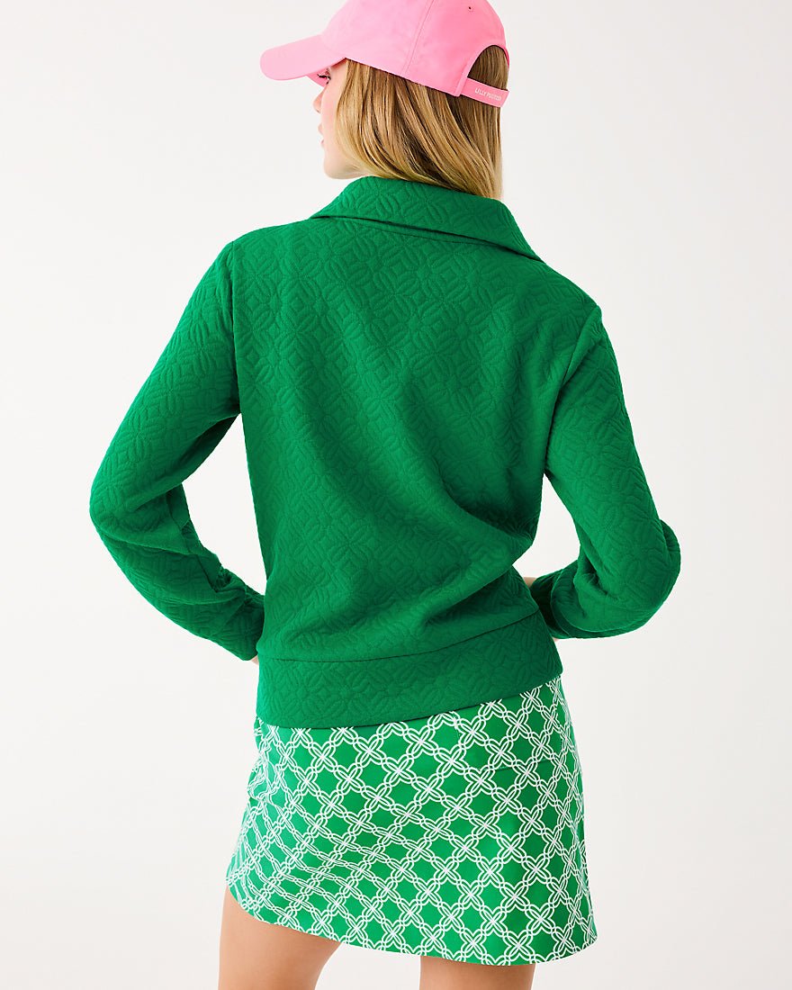 Lilly Pulitzer - Eleni Zip Up Jacket - Bamboo Green Butterfly Quilted Knit