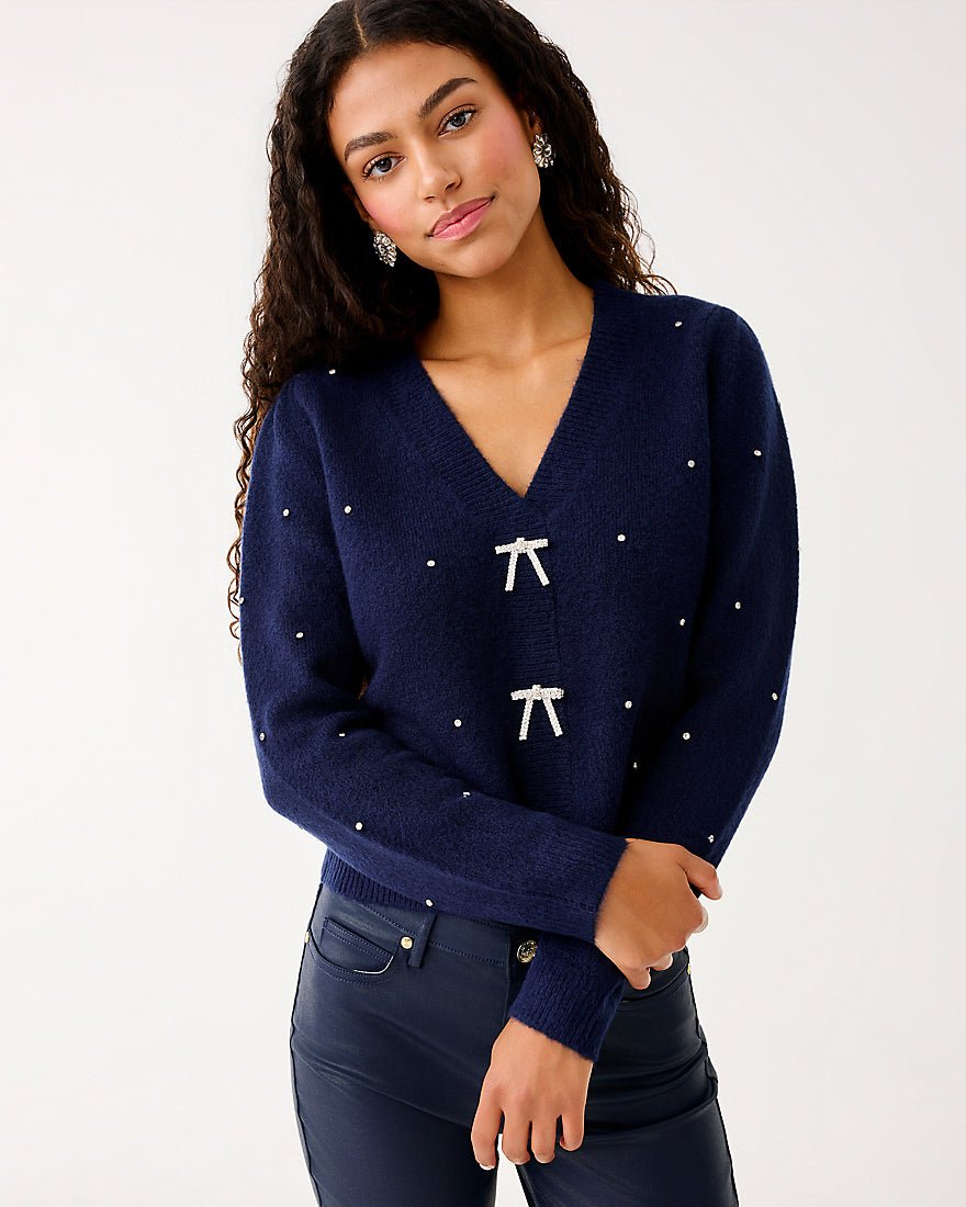 Ellorie Sweater - True Navy Paradise Rhinestones