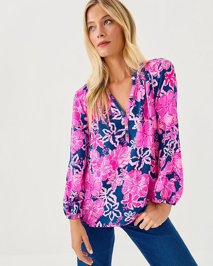 Elsa Top - Starlight Navy Once And Floral