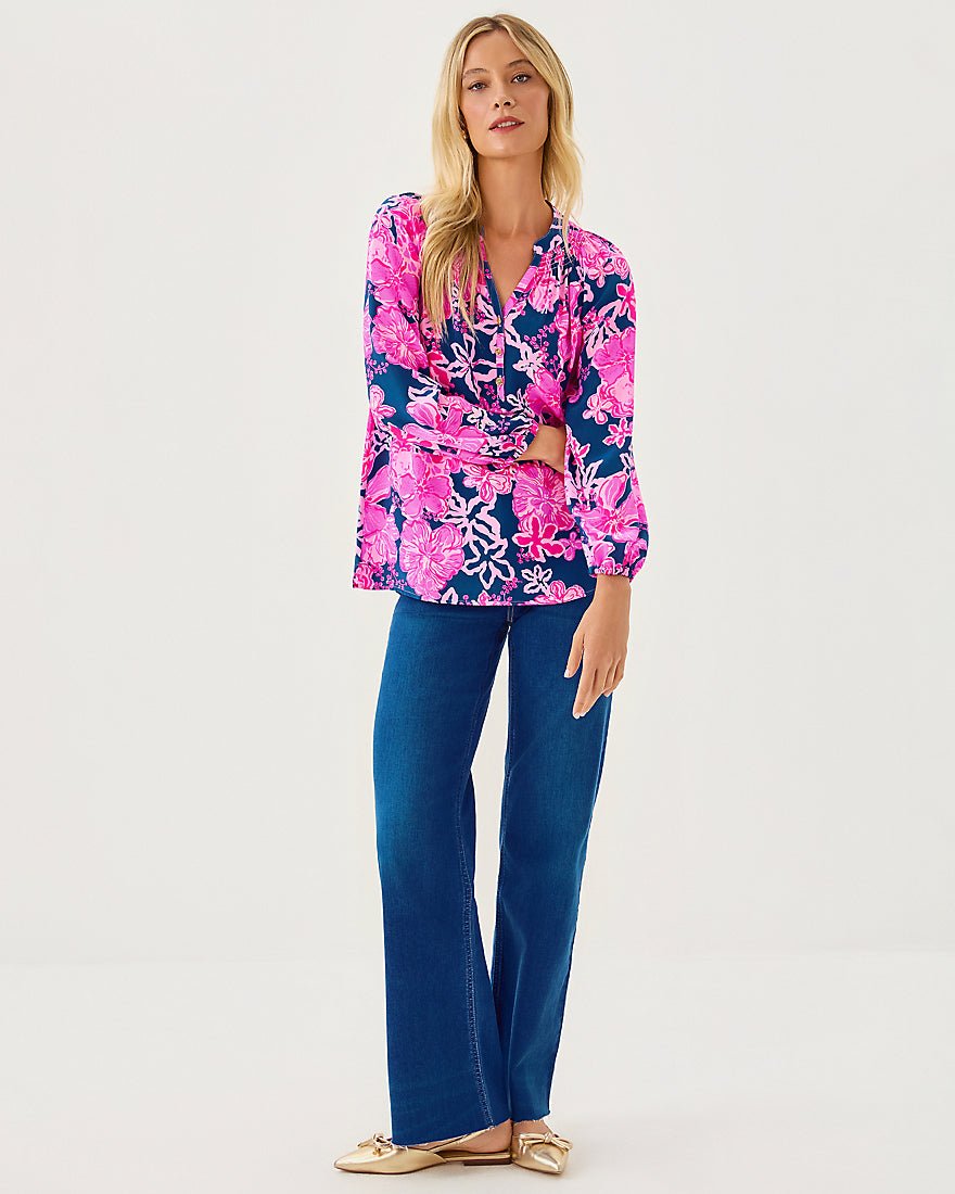 Elsa Top - Starlight Navy Once And Floral