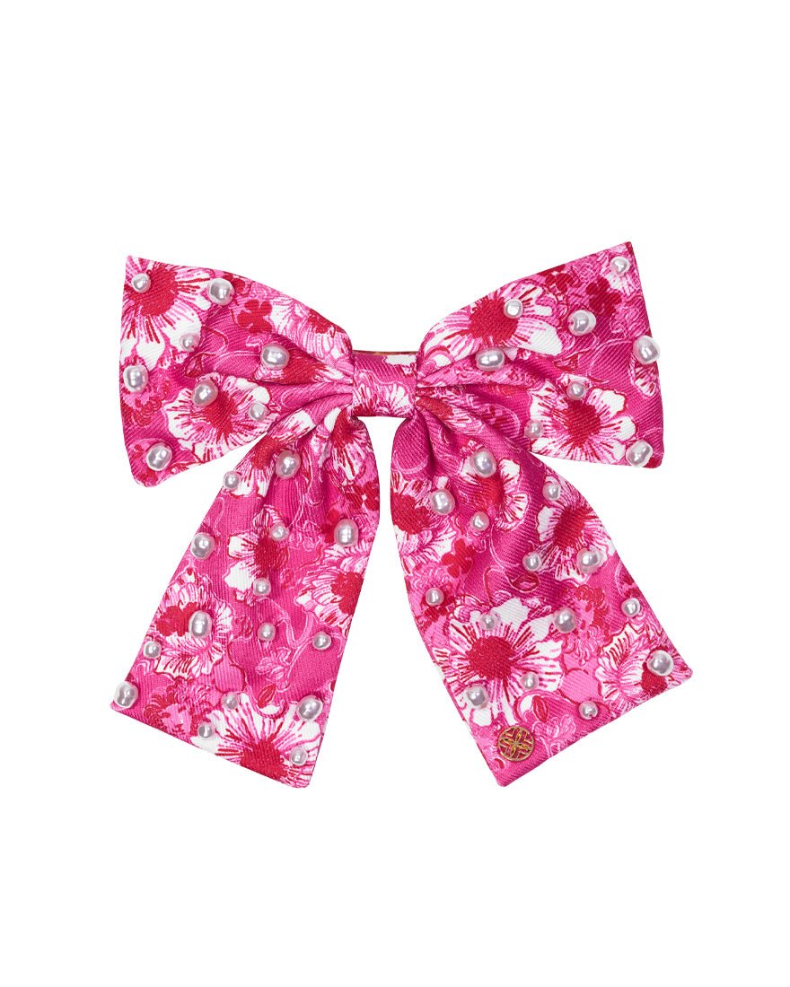 Embellished Bow Barrette - Feeling Poppy