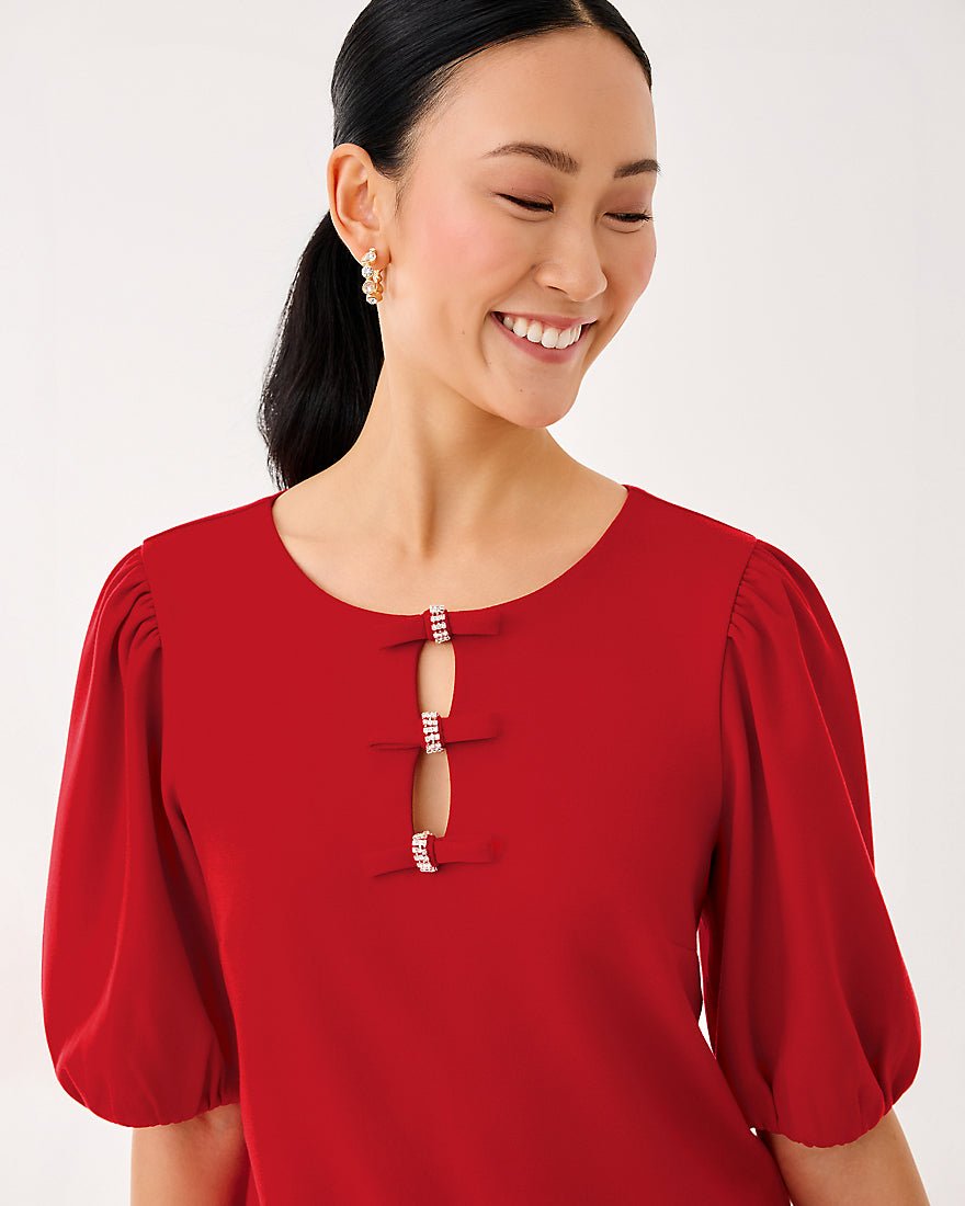 Ethenia Knit Top - Cranberry Red