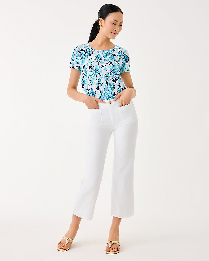 Lilly Pulitzer - Etta Scoop Neck Top - Resort White Seashell Splendor
