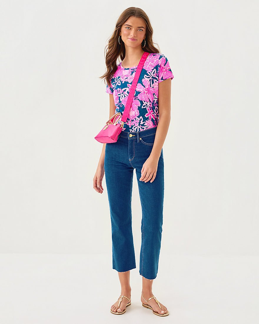 Etta Scoop Neck Top - Starlight Navy Once And Floral