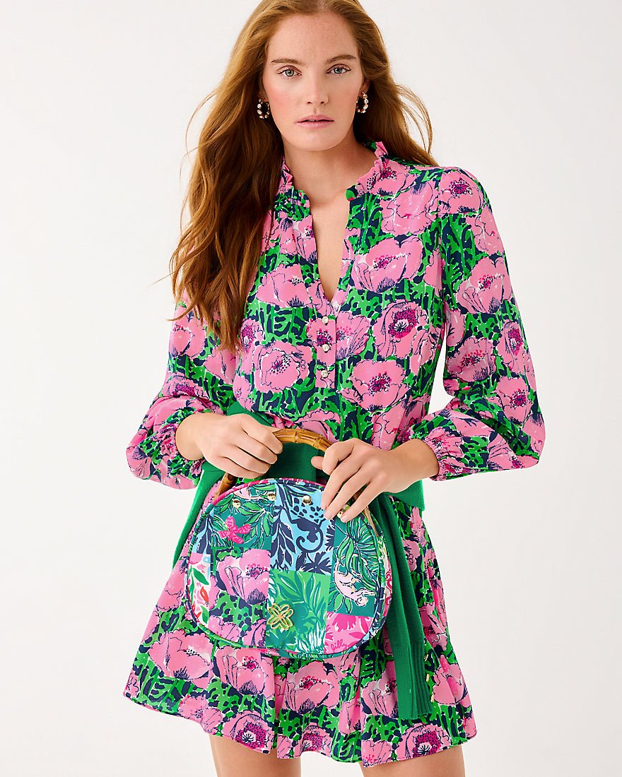 Evaline Silk Dress - Low Tide Navy Florrie