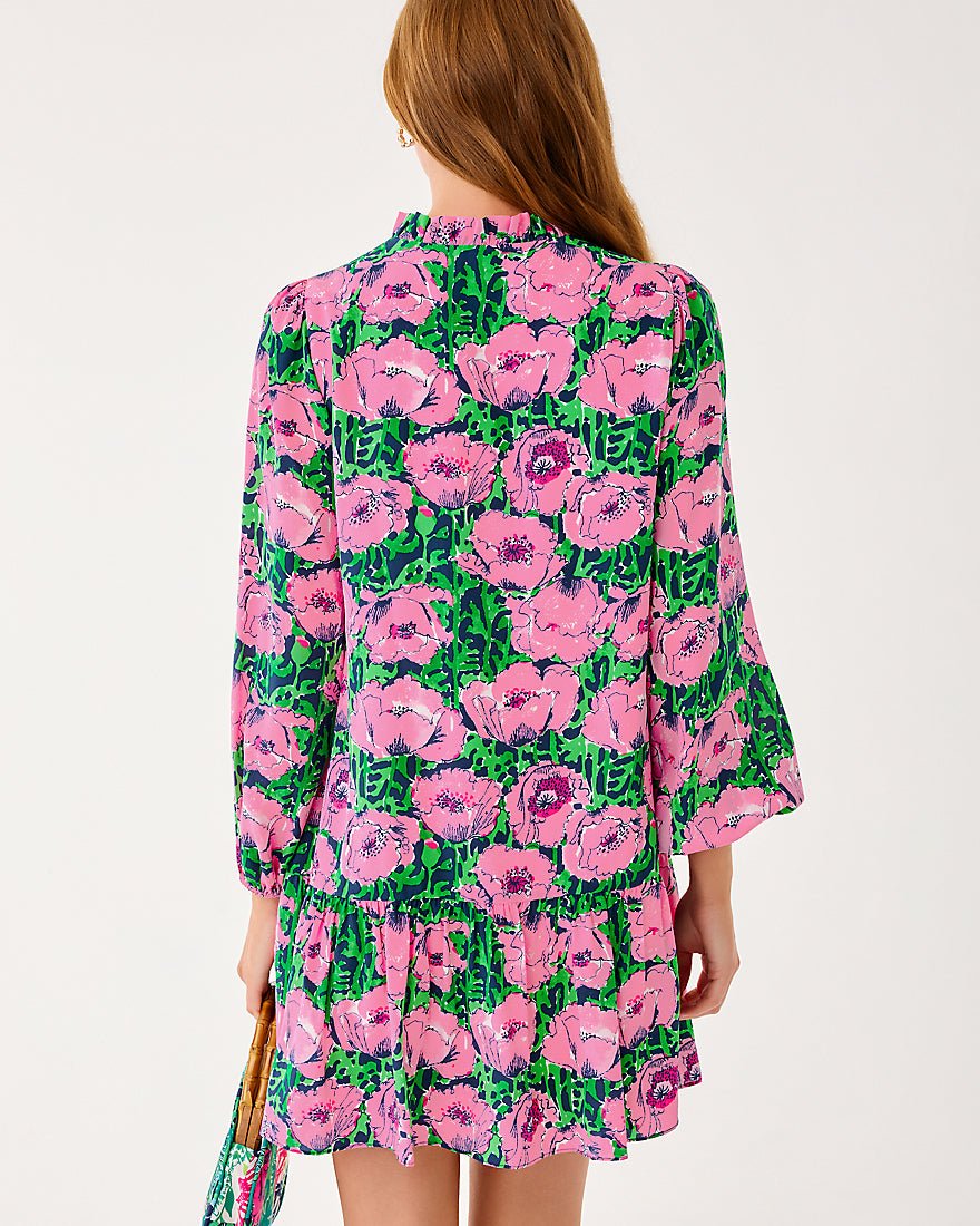 Evaline Silk Dress - Low Tide Navy Florrie