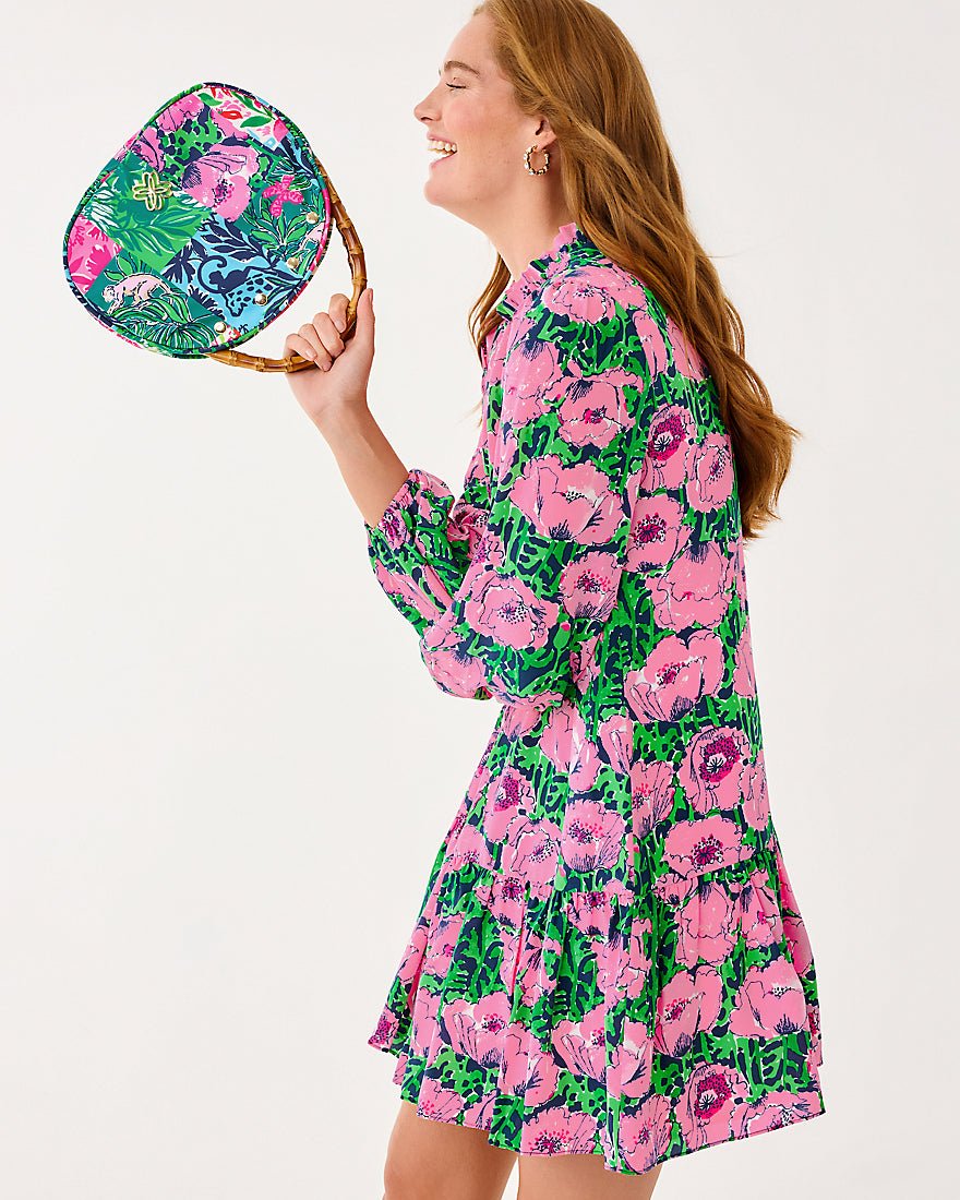 Evaline Silk Dress - Low Tide Navy Florrie