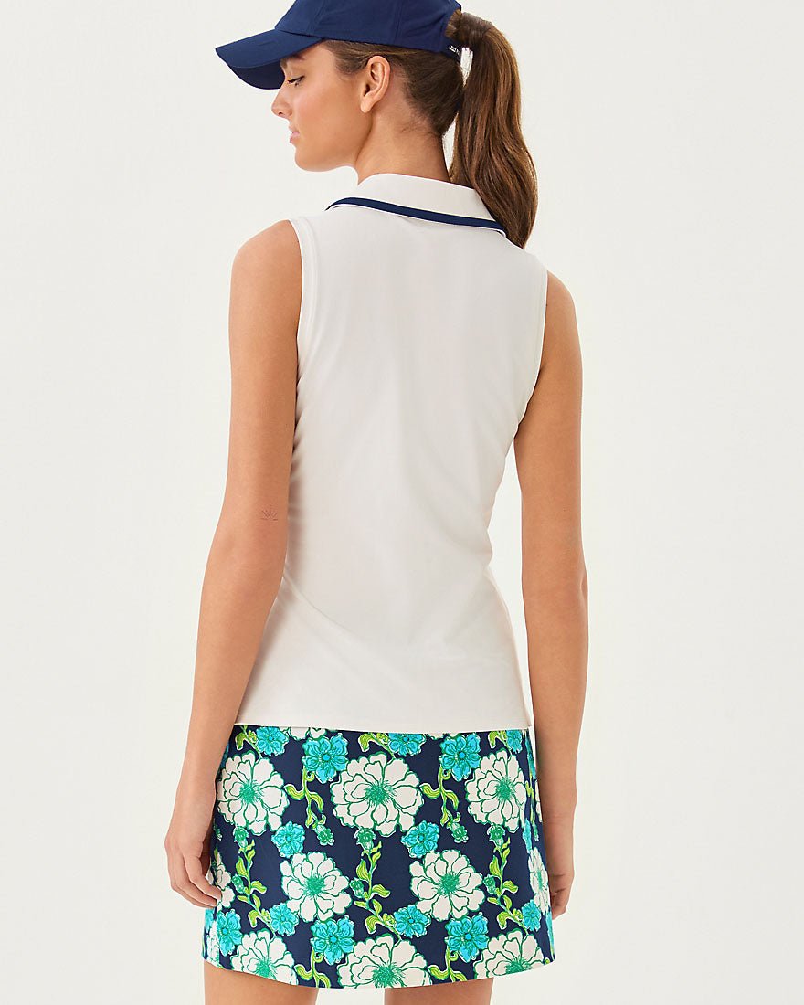 Frida Half Zip Sleeveless Polo Upf 50 Plus - Coconut