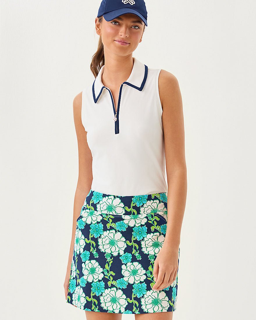 Frida Half Zip Sleeveless Polo Upf 50 Plus - Coconut