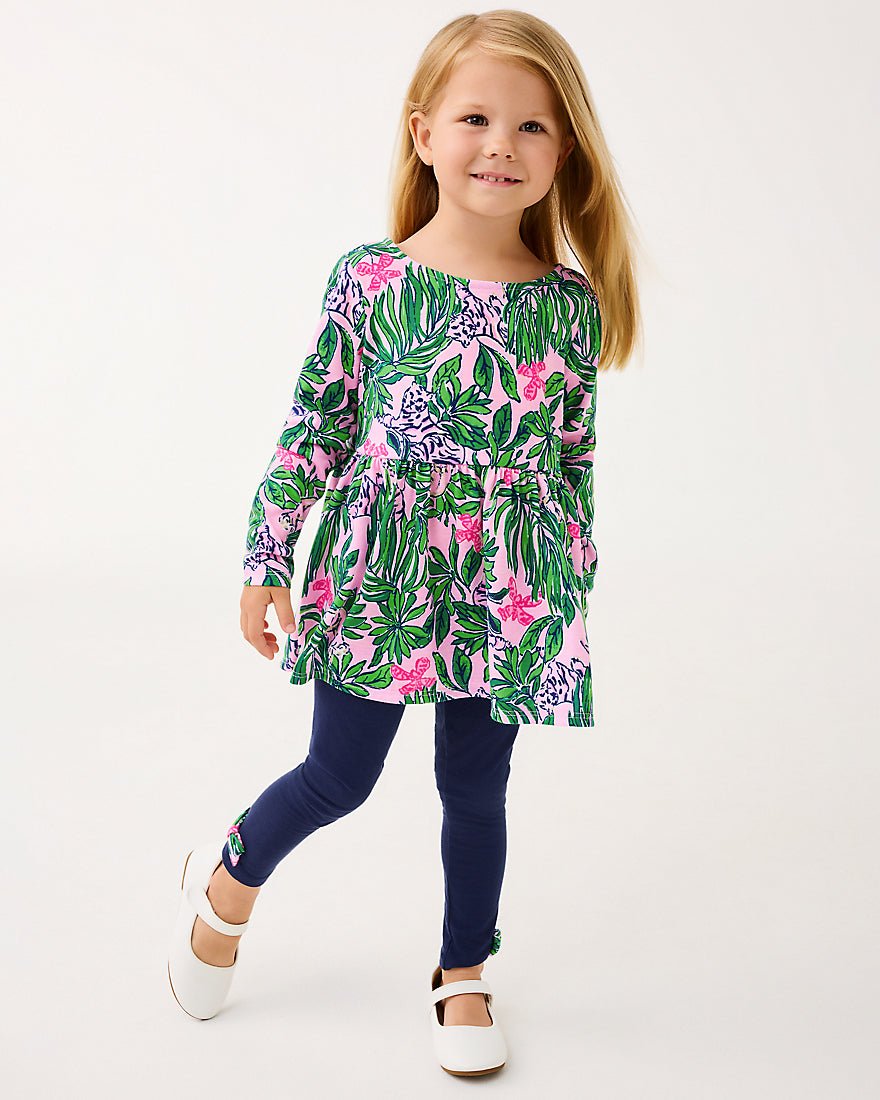 Girls Adella Tunic And Legging Set - Conch Shell Pink Roaring With Joy