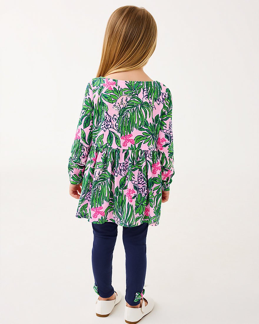 Girls Adella Tunic And Legging Set - Conch Shell Pink Roaring With Joy