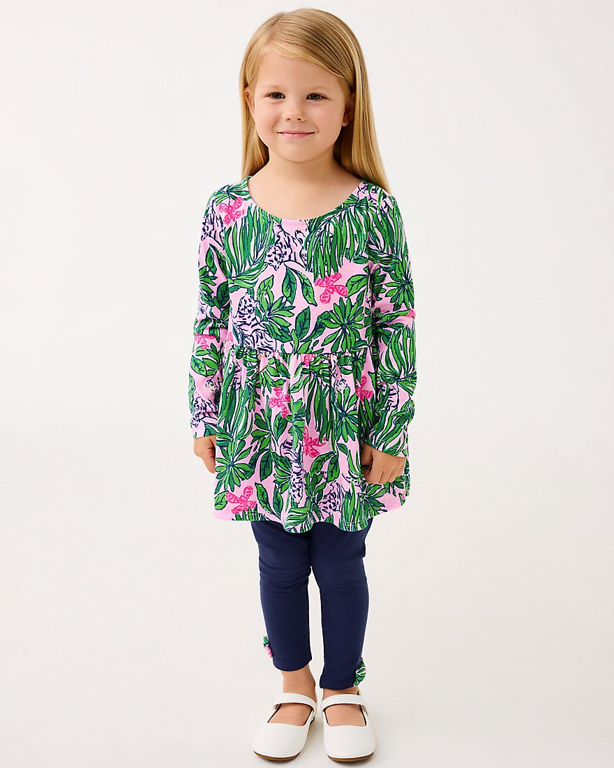 Girls Adella Tunic And Legging Set - Conch Shell Pink Roaring With Joy