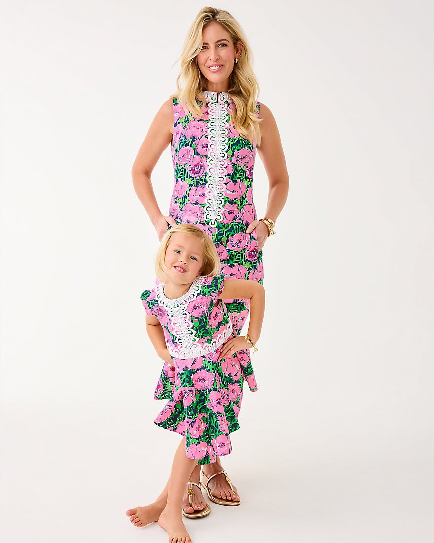 Girls Idala Short Sleeved Dress - Low Tide Navy Florrie