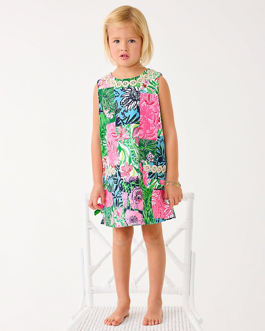 Girls Little Lilly Classic Shift Dress - Multi Party Punch Patch