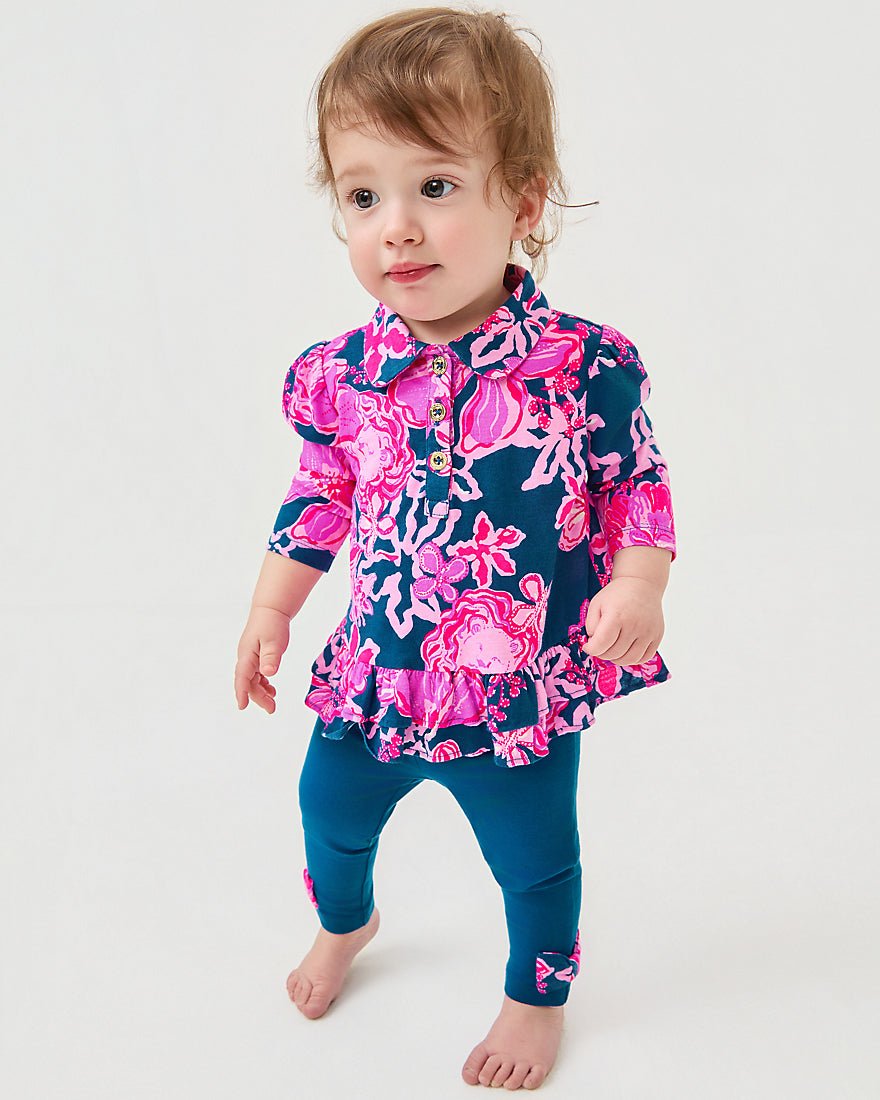 Girls Mags Infant Tunic And Legging Set - Starlight Navy Once And Floral