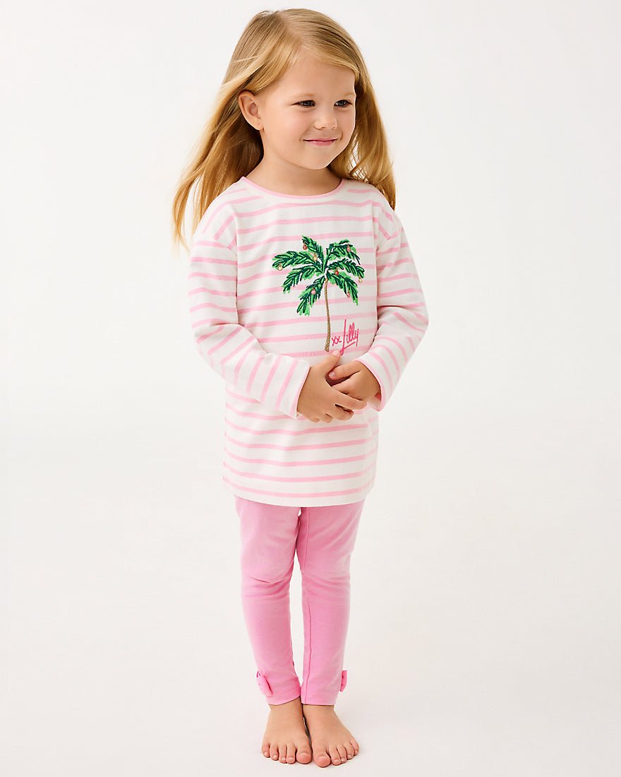 Girls Mini Ballad Sweatshirt - Multi Holiday Palm Embellishment