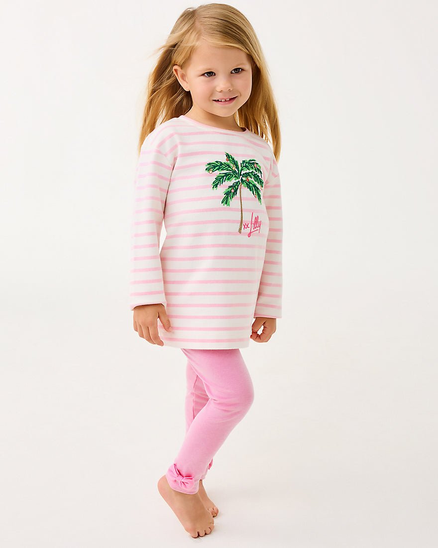 Girls Mini Ballad Sweatshirt - Multi Holiday Palm Embellishment