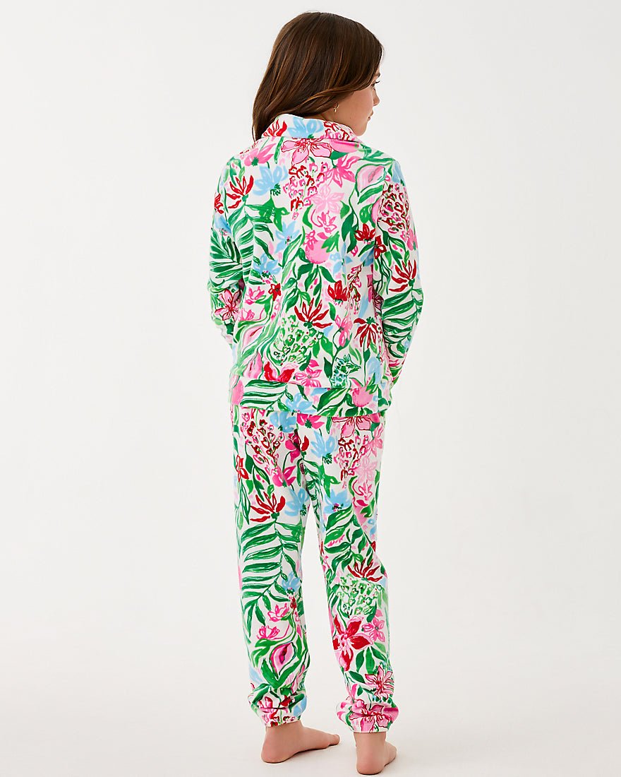 Girls Mini Eleni Velour Pullover - Multi Glowing Gardens