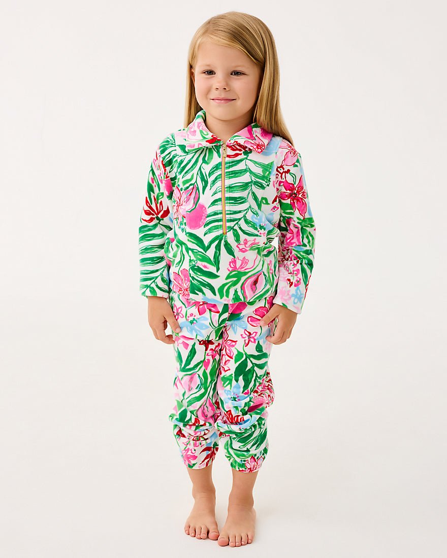 Girls Mini Eleni Velour Pullover - Multi Glowing Gardens