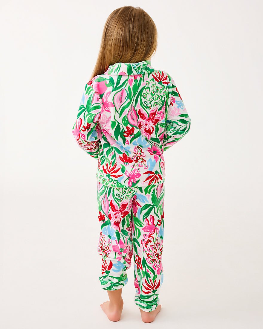 Girls Mini Eleni Velour Pullover - Multi Glowing Gardens