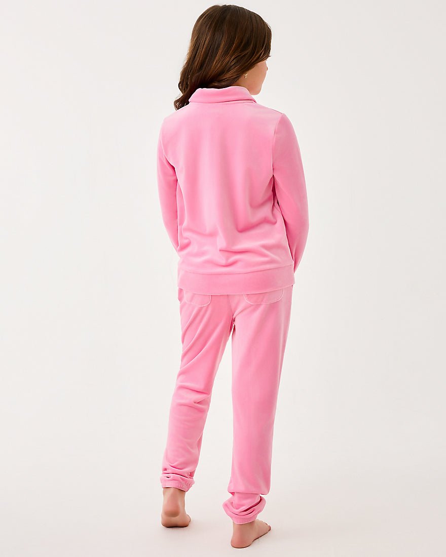 Lilly Pulitzer - Girls Mini Mallie Velour Pant - Multi Glowing Gardens