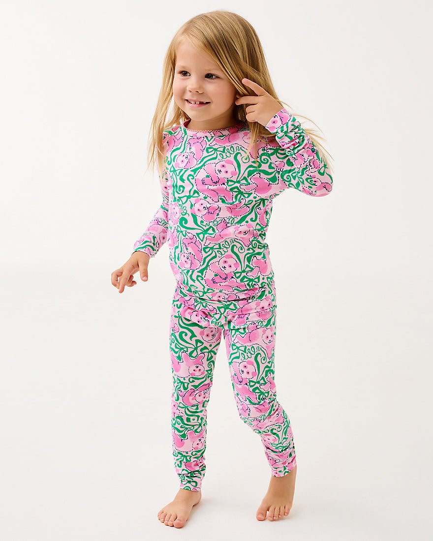 Girls Sammy Pajama Set - Pink Quartz Panda N Bows