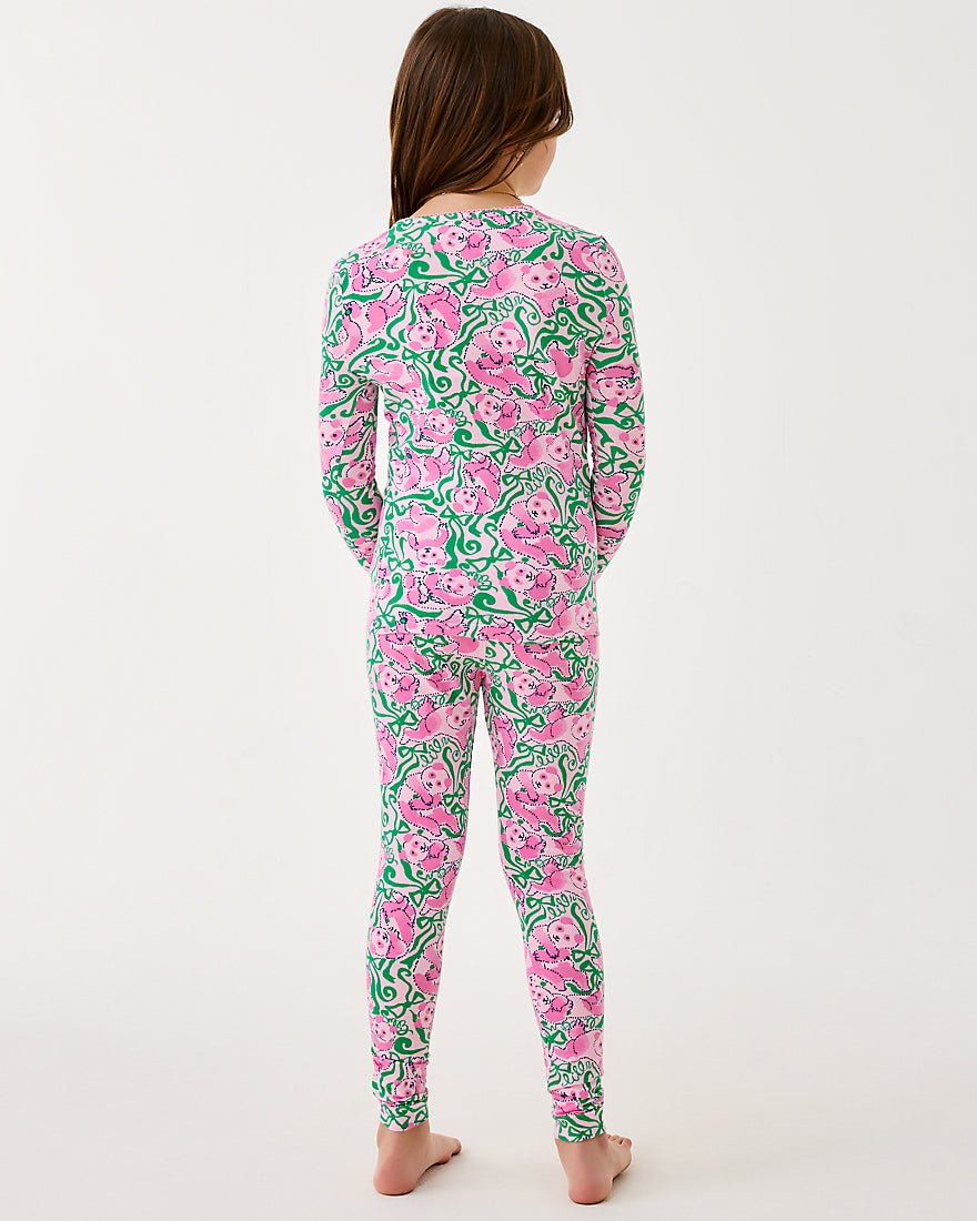 Girls Sammy Pajama Set - Pink Quartz Panda N Bows