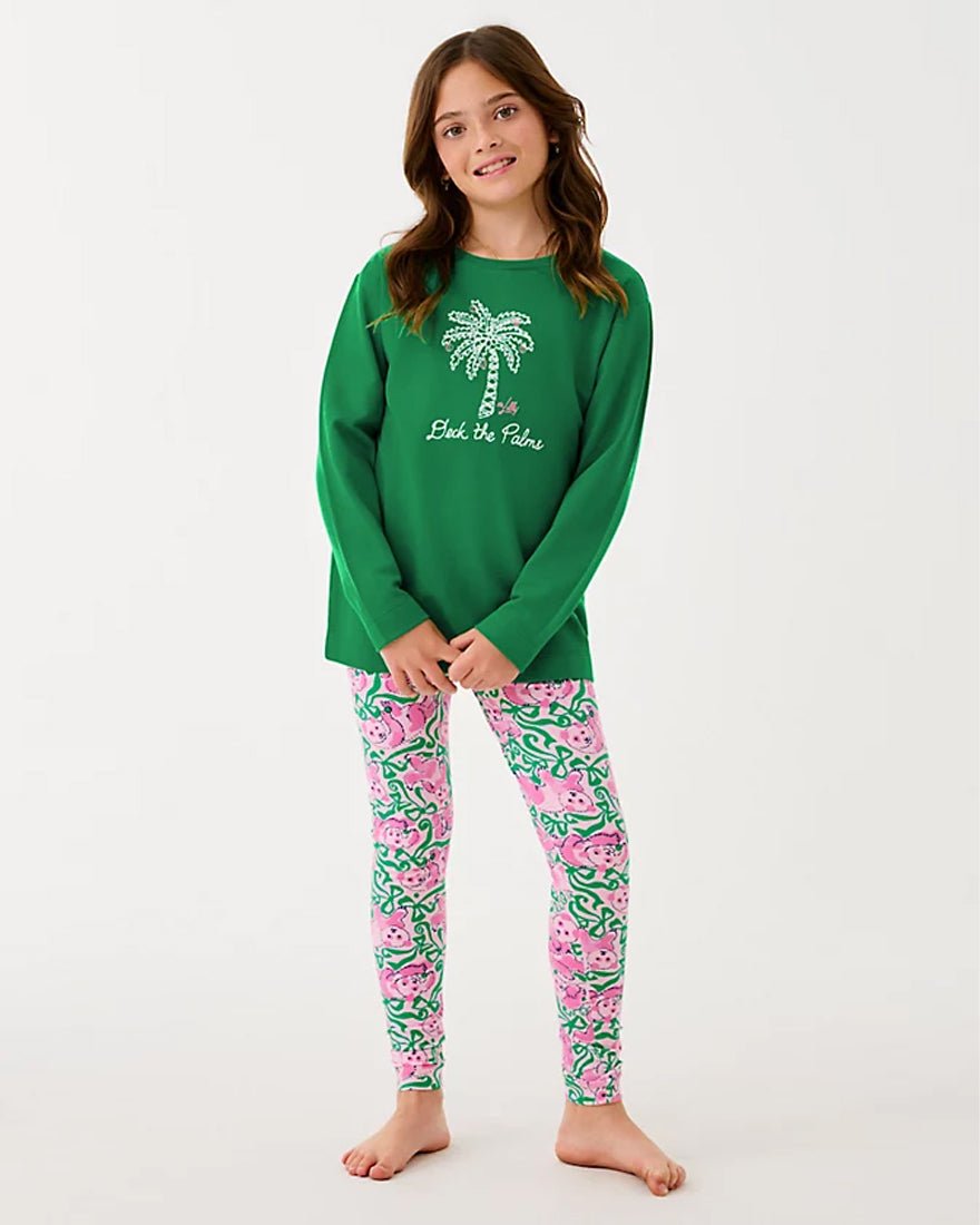 Lilly Pulitzer - Girls Mini Ballad Sweatshirt - Multi Deck The Palms