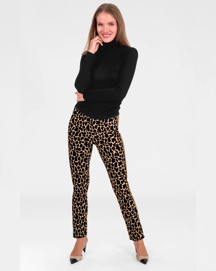 Gripeless Pull On Pants - Animal Instincts Giraffe Khaki