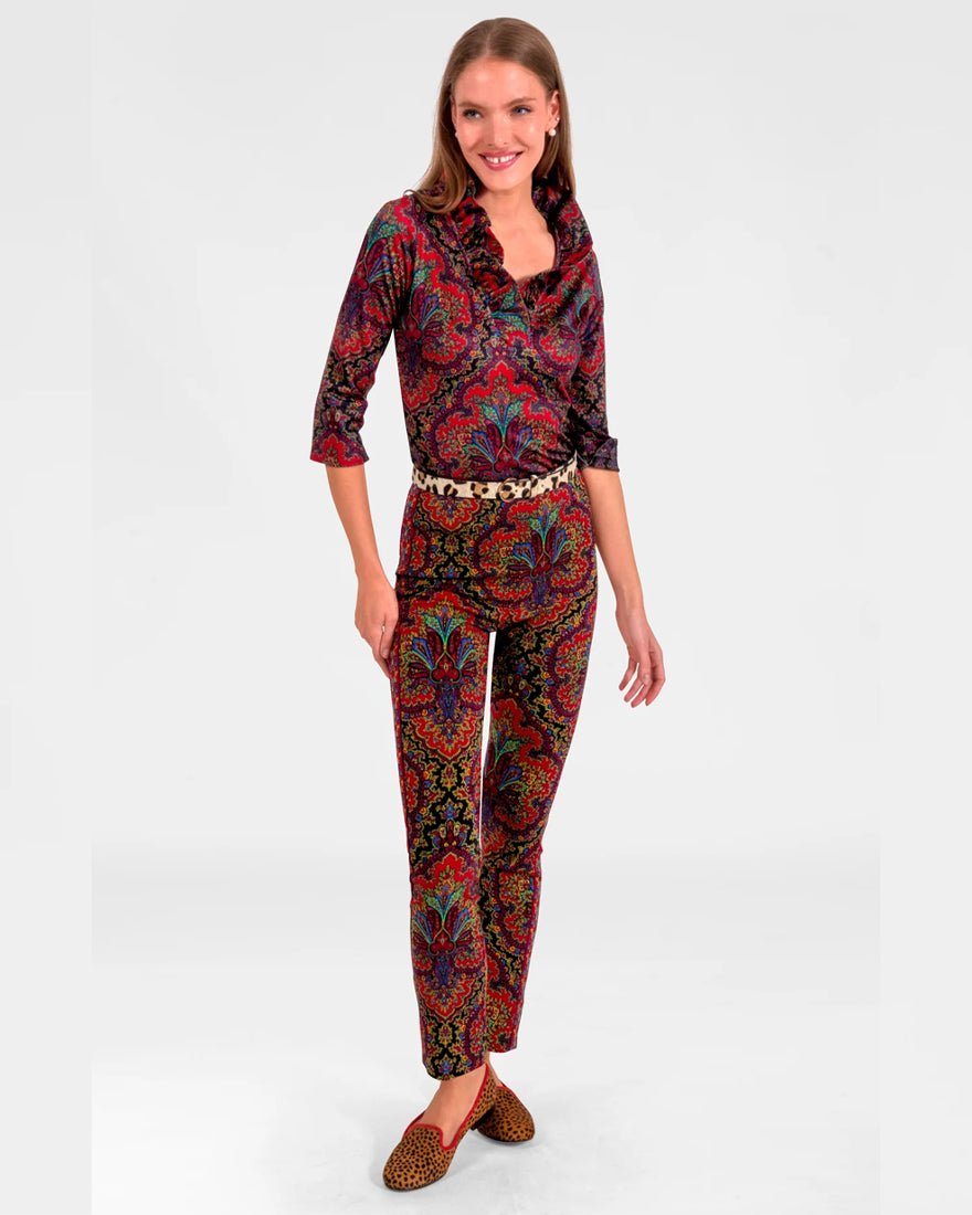 Gripeless Pull On Pants - Black Passion Paisley