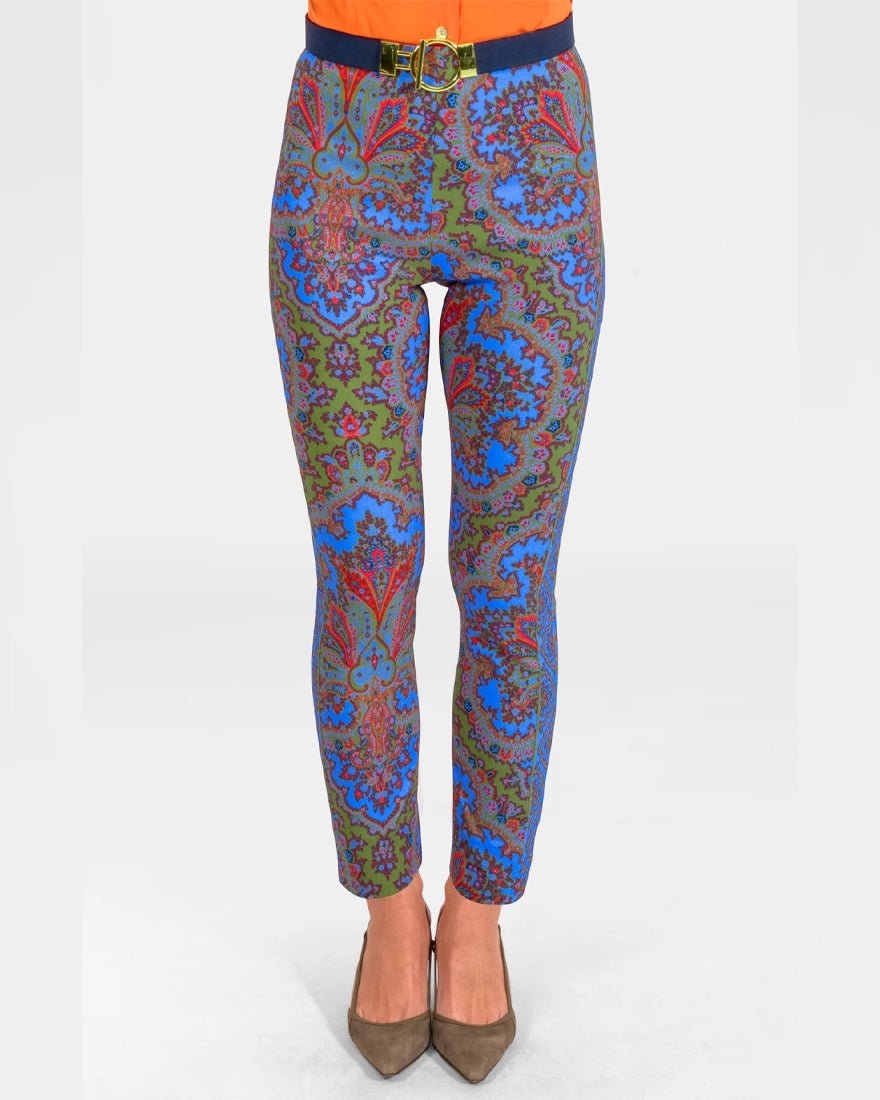 Gripeless Pull On Pants - Olive Passion Paisley