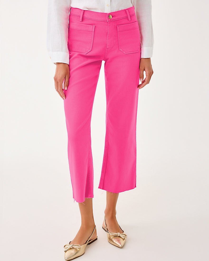 Harleen High Rise Crop Jean - Sun Shell Pink
