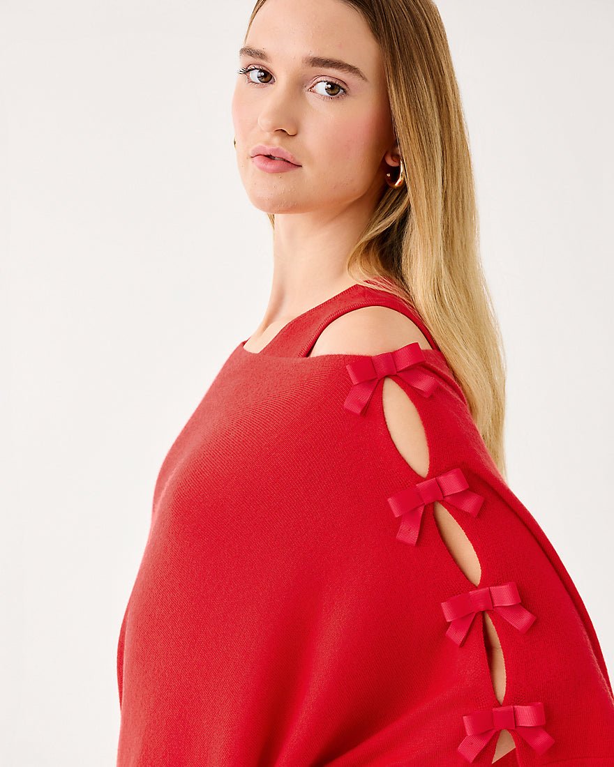 Lilly Pulitzer - Harp Wrap With Bows - Cranberry Red