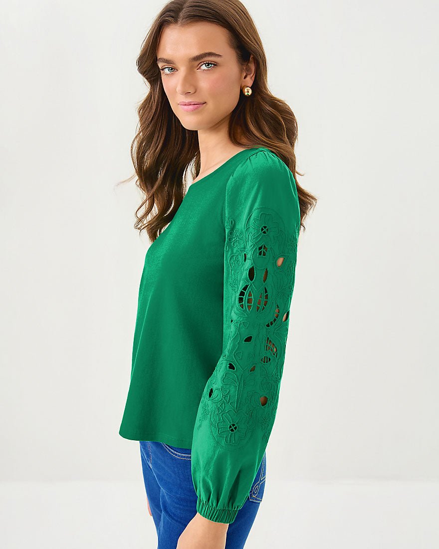 Isley Knit Top - Fiddle Leaf Green