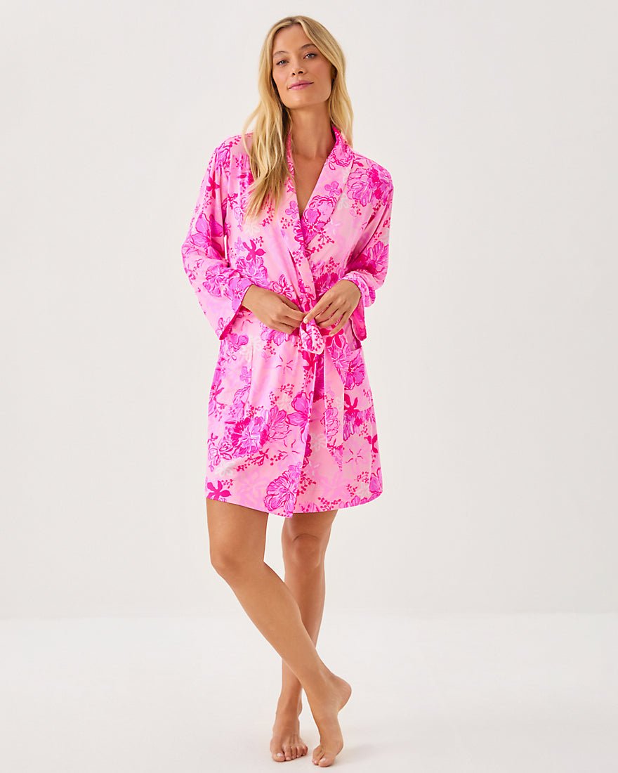 Issie Pj Knit Robe - Parigi Pink Supporting Squad