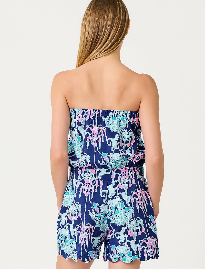 Jace Strapless Romper - Bright Navy Pop Up Monkey Trouble
