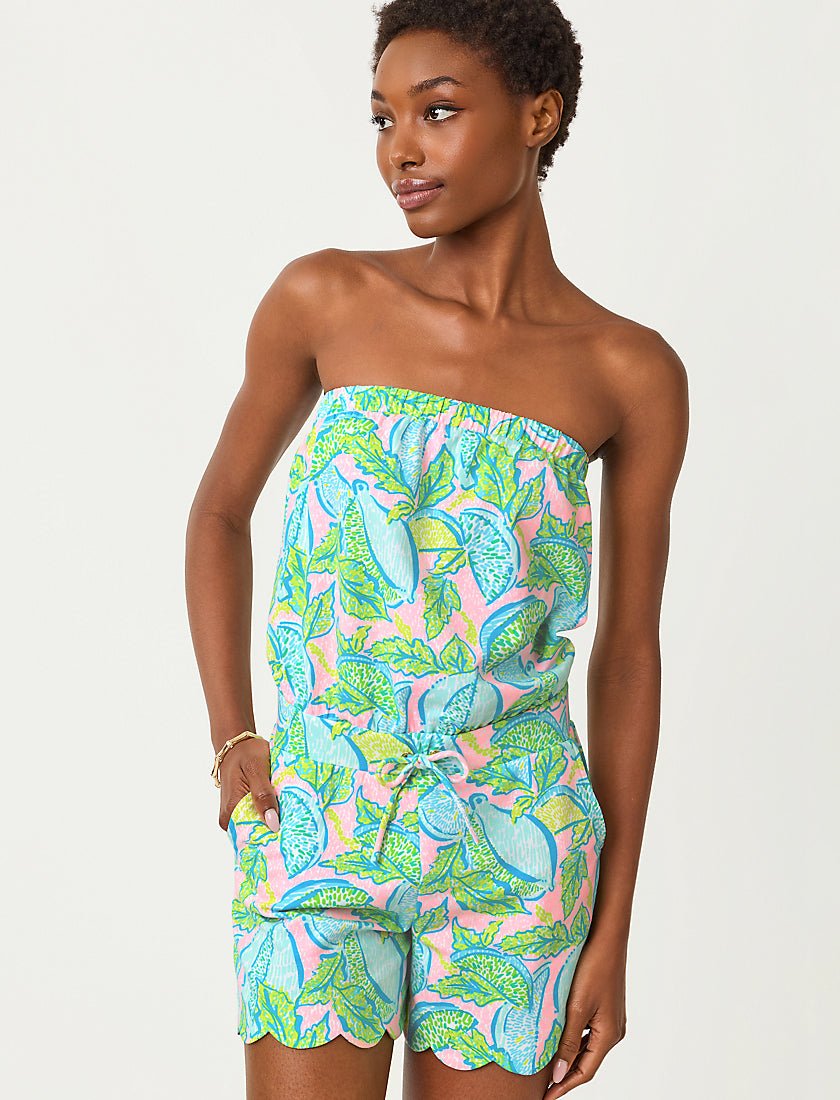 Jace Strapless Romper - Urchin Pink Vitamin Sea