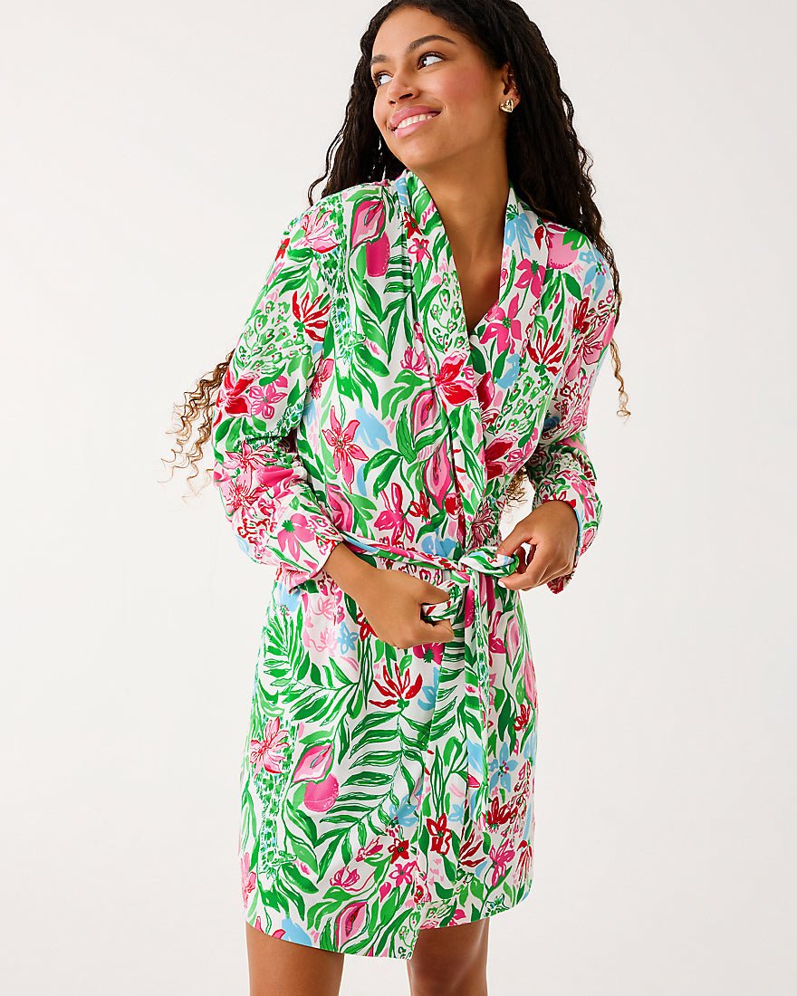 Janine Pj Robe - Multi Glowing Gardens
