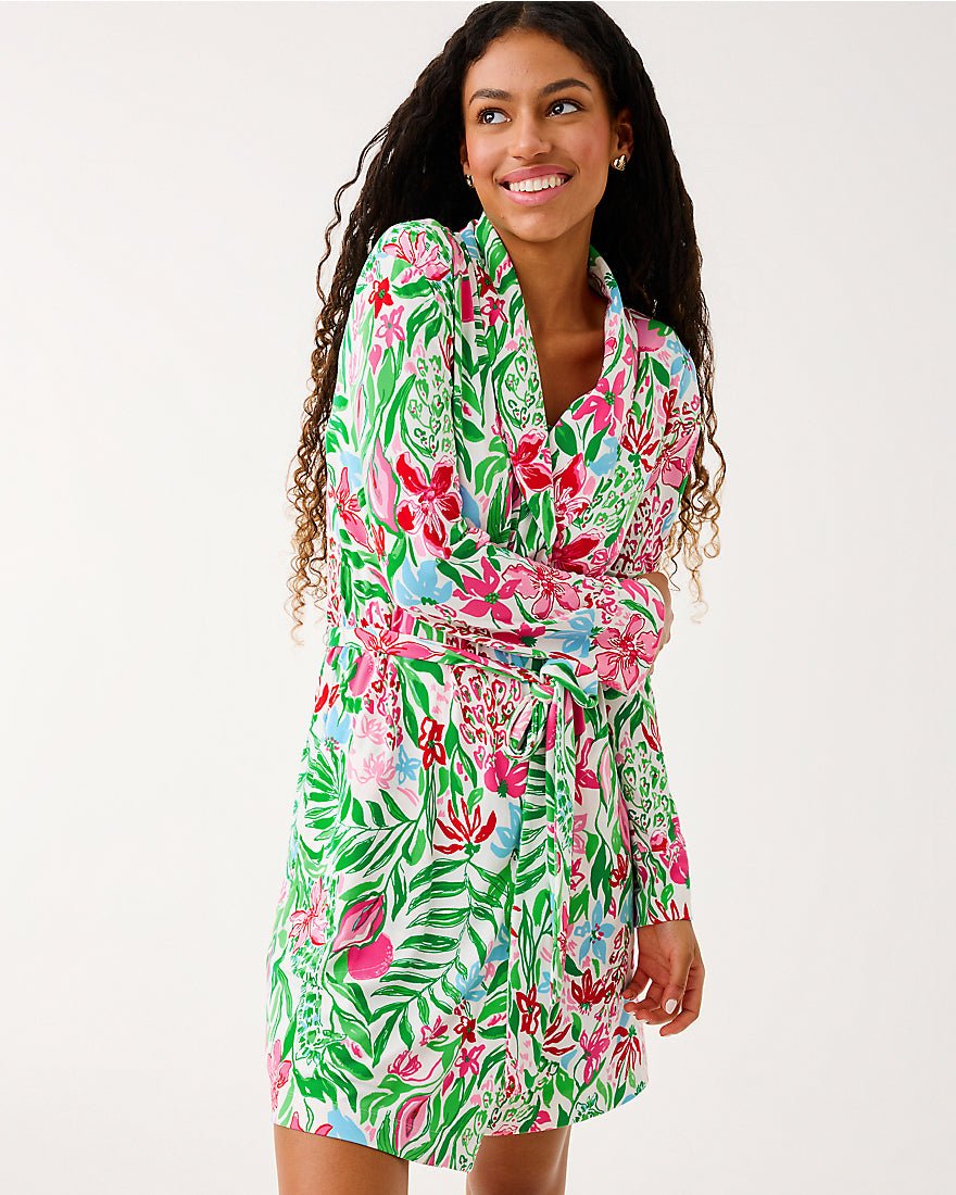Janine Pj Robe - Multi Glowing Gardens