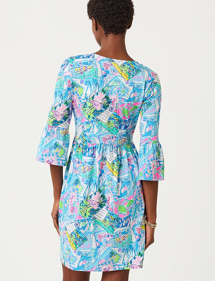 Jannie V Neck Three Sleeve Dress - Multi Wish You Were Here