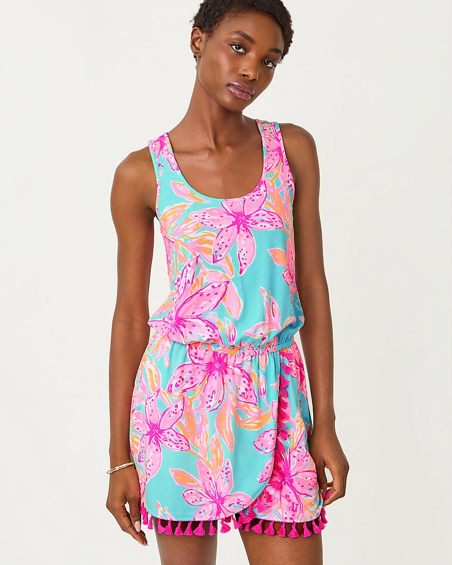 Jarrett Romper - Surf Blue Bonita Blooms