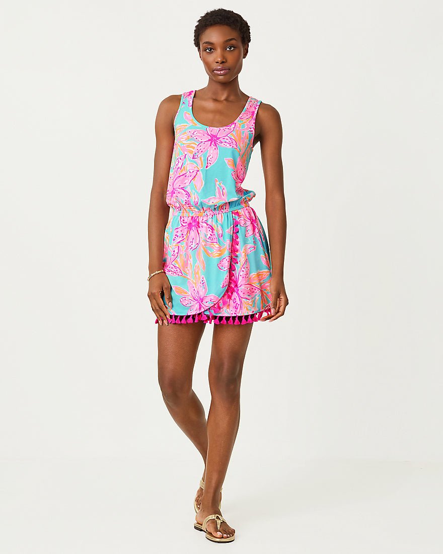 Jarrett Romper - Surf Blue Bonita Blooms