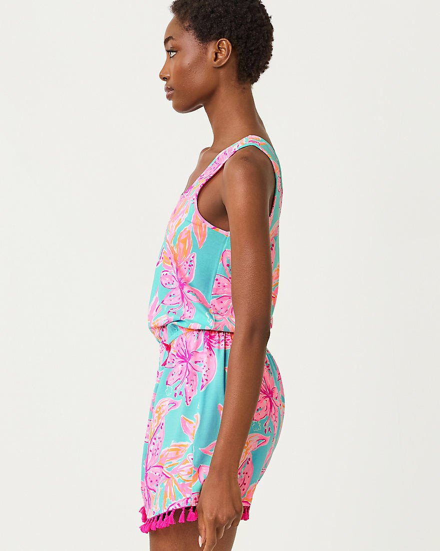 Jarrett Romper - Surf Blue Bonita Blooms